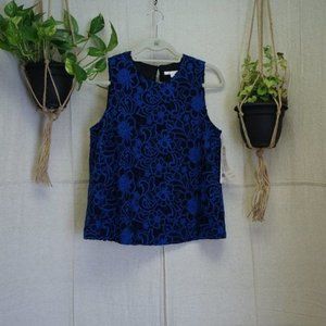 Copper & Ella blue floral lace sleeveless tank top